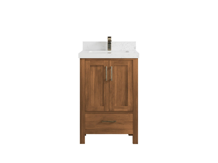 Malibu Teak Wood 24 in. W x 22 in. D Single Sink Bathroom Vanity - photo 1