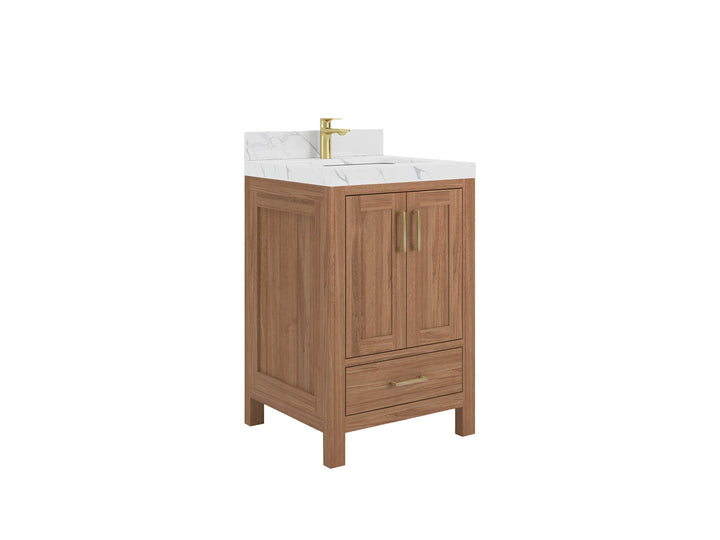 Malibu Teak Wood 24 in. W x 22 in. D Single Sink Bathroom Vanity - photo 2