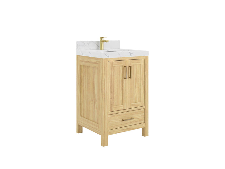 Malibu Teak Wood 24 in. W x 22 in. D Single Sink Bathroom Vanity - photo 2