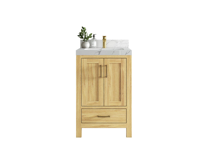 Malibu Teak Wood 24 in. W x 22 in. D Single Sink Bathroom Vanity - photo 1