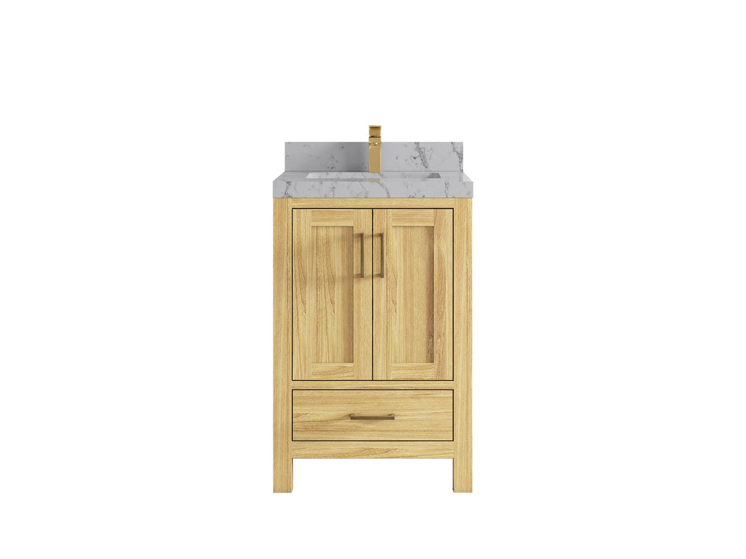 Malibu Teak Wood 24 in. W x 22 in. D Single Sink Bathroom Vanity - Willow Bath and Vanity