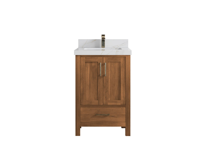 Malibu Teak Wood 24 in. W x 22 in. D Single Sink Bathroom Vanity - photo 25