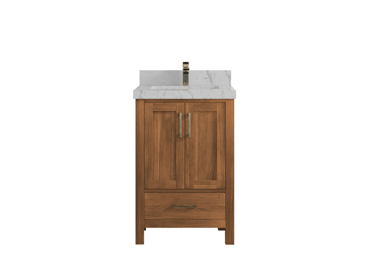 Malibu Teak Wood 24 in. W x 22 in. D Single Sink Bathroom Vanity - photo 11