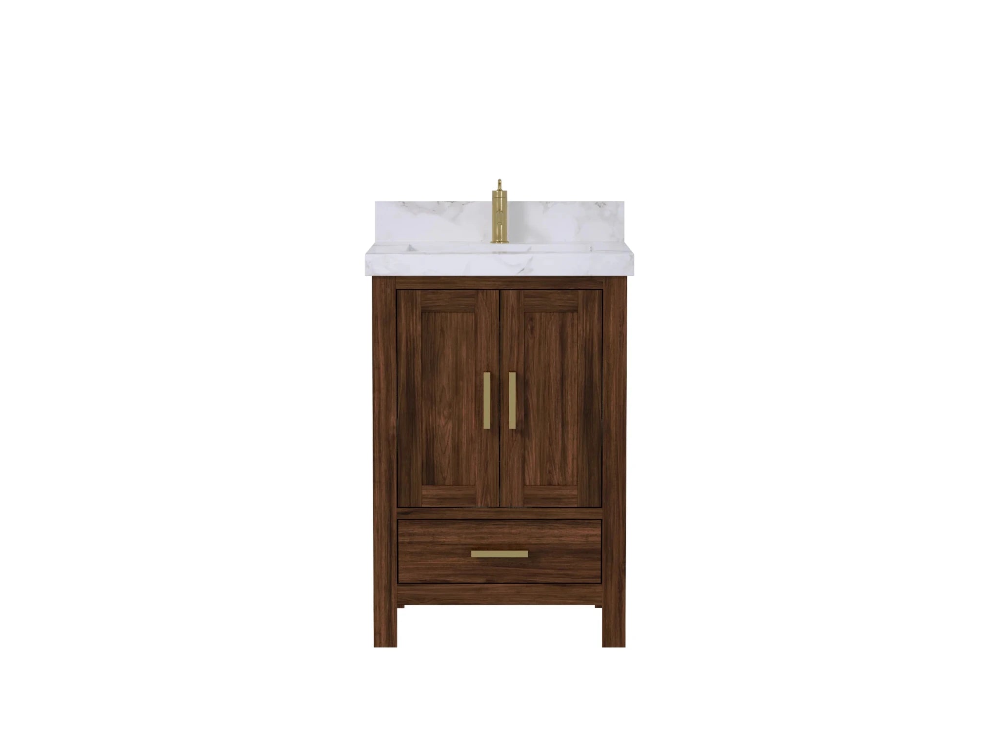 Malibu Teak Wood 24 in. W x 22 in. D Single Sink Bathroom Vanity - Willow Bath and Vanity