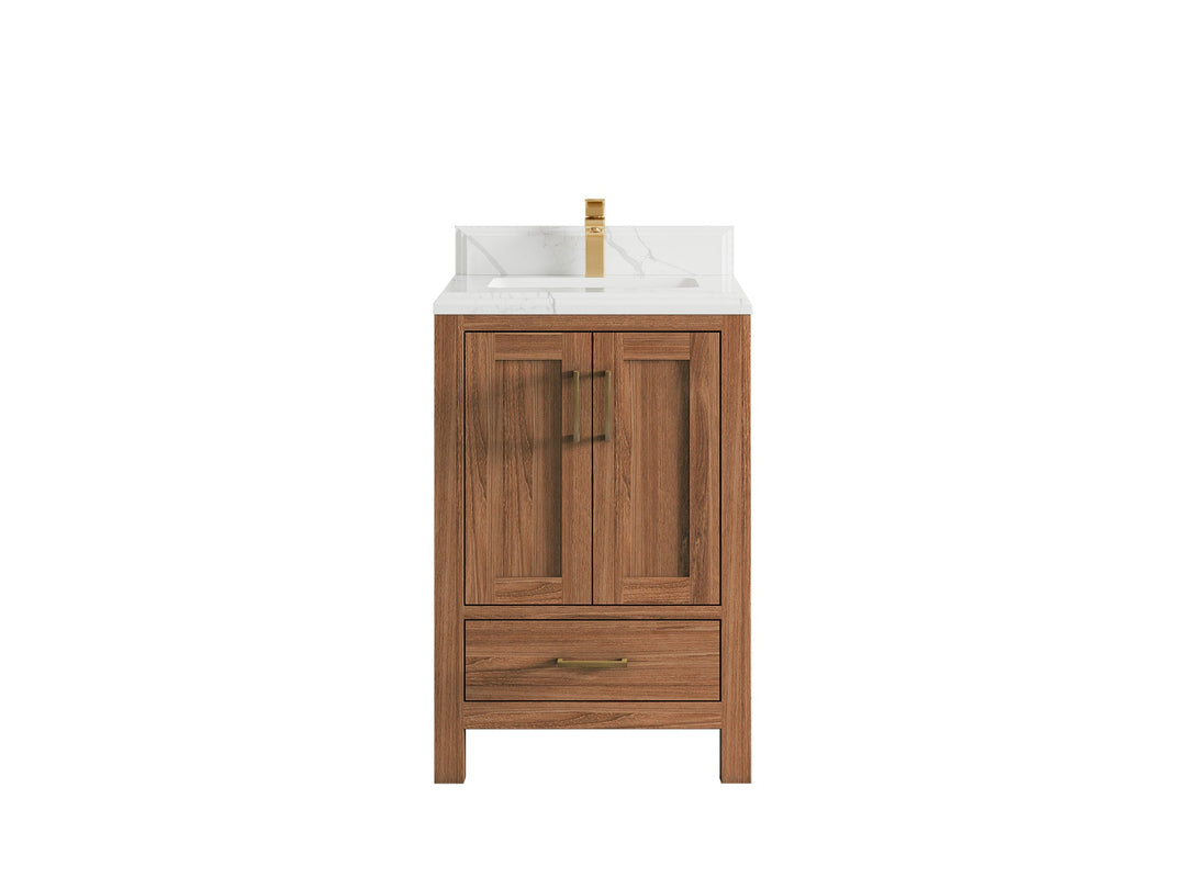 Malibu Teak Wood 24 in. W x 22 in. D Single Sink Bathroom Vanity - Willow Bath and Vanity