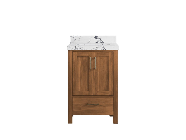 Malibu Teak Wood 24 in. W x 22 in. D Single Sink Bathroom Vanity - photo 34