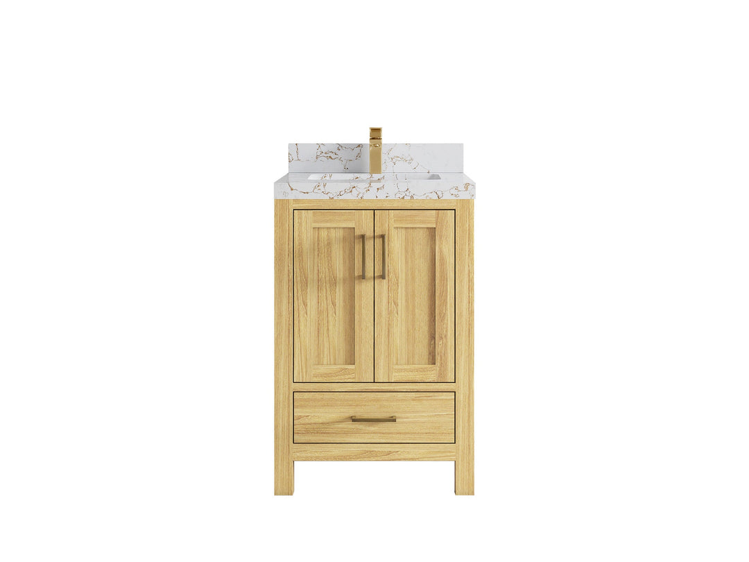 Malibu Teak Wood 24 in. W x 22 in. D Single Sink Bathroom Vanity - Willow Bath and Vanity