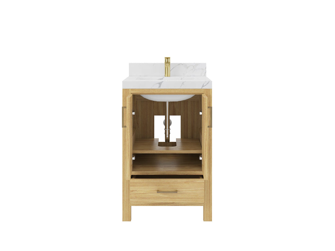 Malibu Teak Wood 24 in. W x 22 in. D Single Sink Bathroom Vanity - Willow Bath and Vanity