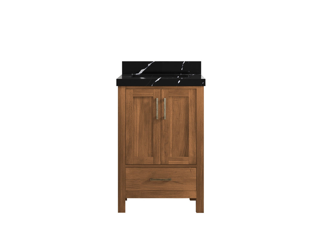 Malibu Teak Wood 24 in. W x 22 in. D Single Sink Bathroom Vanity - Willow Bath and Vanity