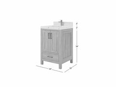 Malibu Teak Wood 24 in. W x 22 in. D Single Sink Bathroom Vanity - photo 1
