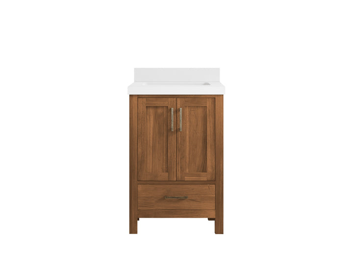 Malibu Teak Wood 24 in. W x 22 in. D Single Sink Bathroom Vanity - photo 14