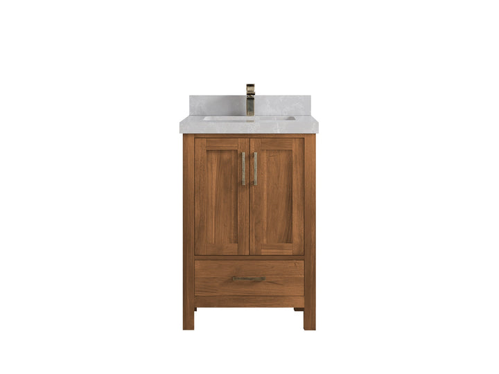 Malibu Teak Wood 24 in. W x 22 in. D Single Sink Bathroom Vanity - photo 29