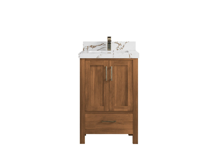 Malibu Teak Wood 24 in. W x 22 in. D Single Sink Bathroom Vanity - photo 31