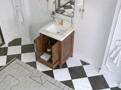 Malibu Teak Wood 24 in. W x 22 in. D Single Sink Bathroom Vanity - photo 3