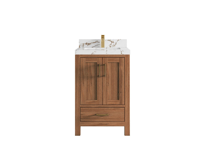 Malibu Teak Wood 24 in. W x 22 in. D Single Sink Bathroom Vanity - photo 41