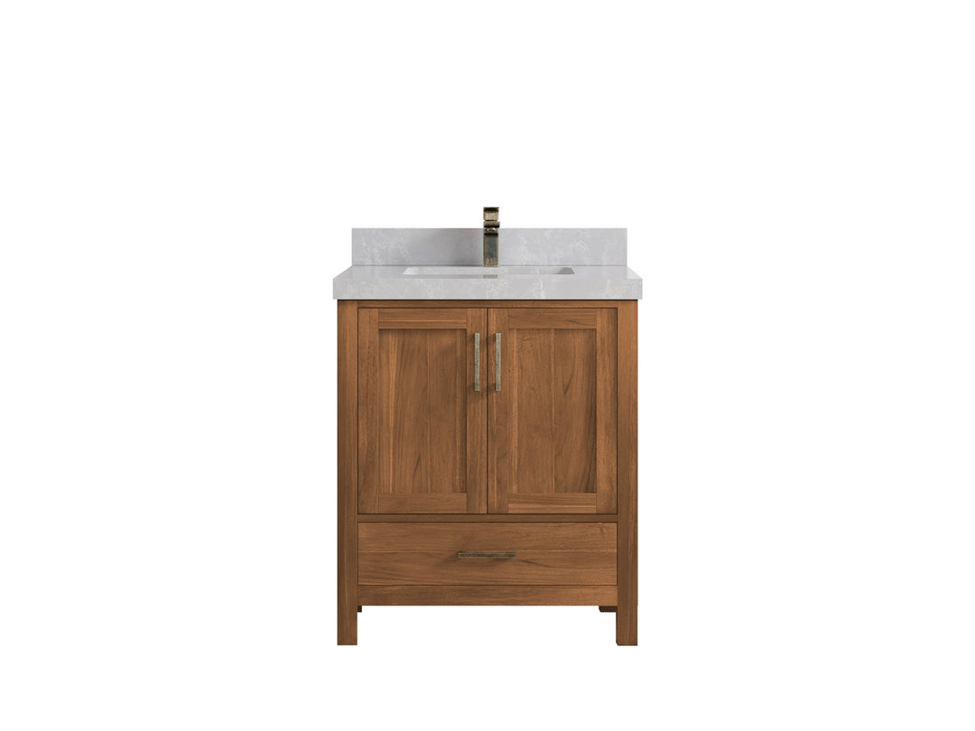 Malibu Teak Wood 30 in. W x 22 in. D Single Sink Bathroom Vanity - Willow Bath and Vanity