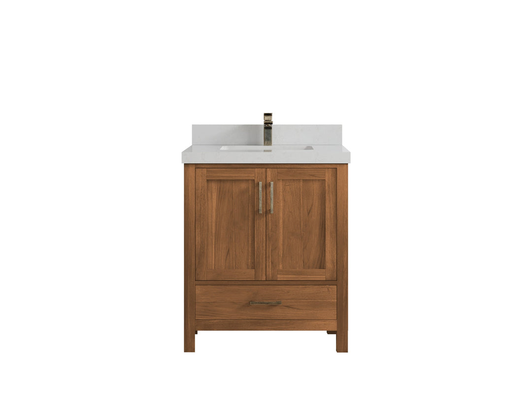 Malibu Teak Wood 30 in. W x 22 in. D Single Sink Bathroom Vanity - Willow Bath and Vanity
