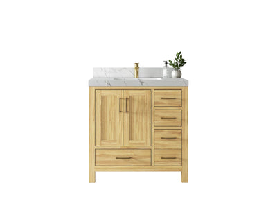 Malibu Teak Wood 36 in. W x 22 in. D Center Sink Bathroom Vanity - Willow Bath and Vanity