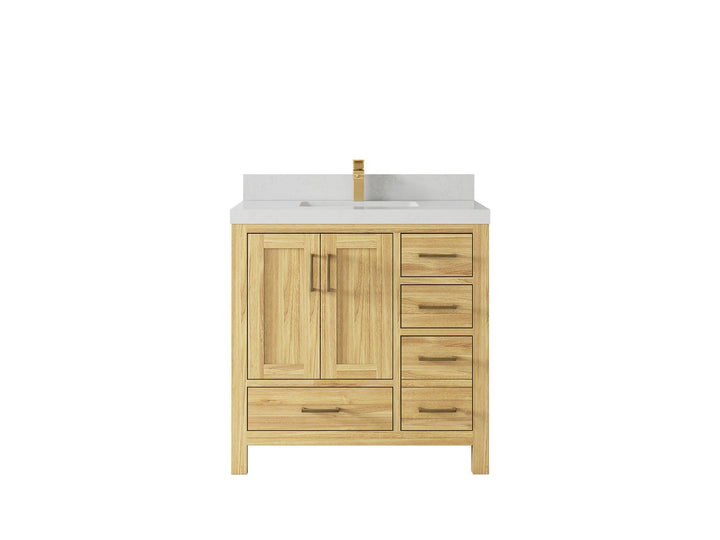 Malibu Teak Wood 36 in. W x 22 in. D Center Sink Bathroom Vanity - photo 26