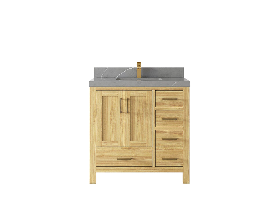 Malibu Teak Wood 36 in. W x 22 in. D Center Sink Bathroom Vanity - Willow Bath and Vanity