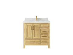 Malibu Teak Wood 36 in. W x 22 in. D Center Sink Bathroom Vanity - photo 20