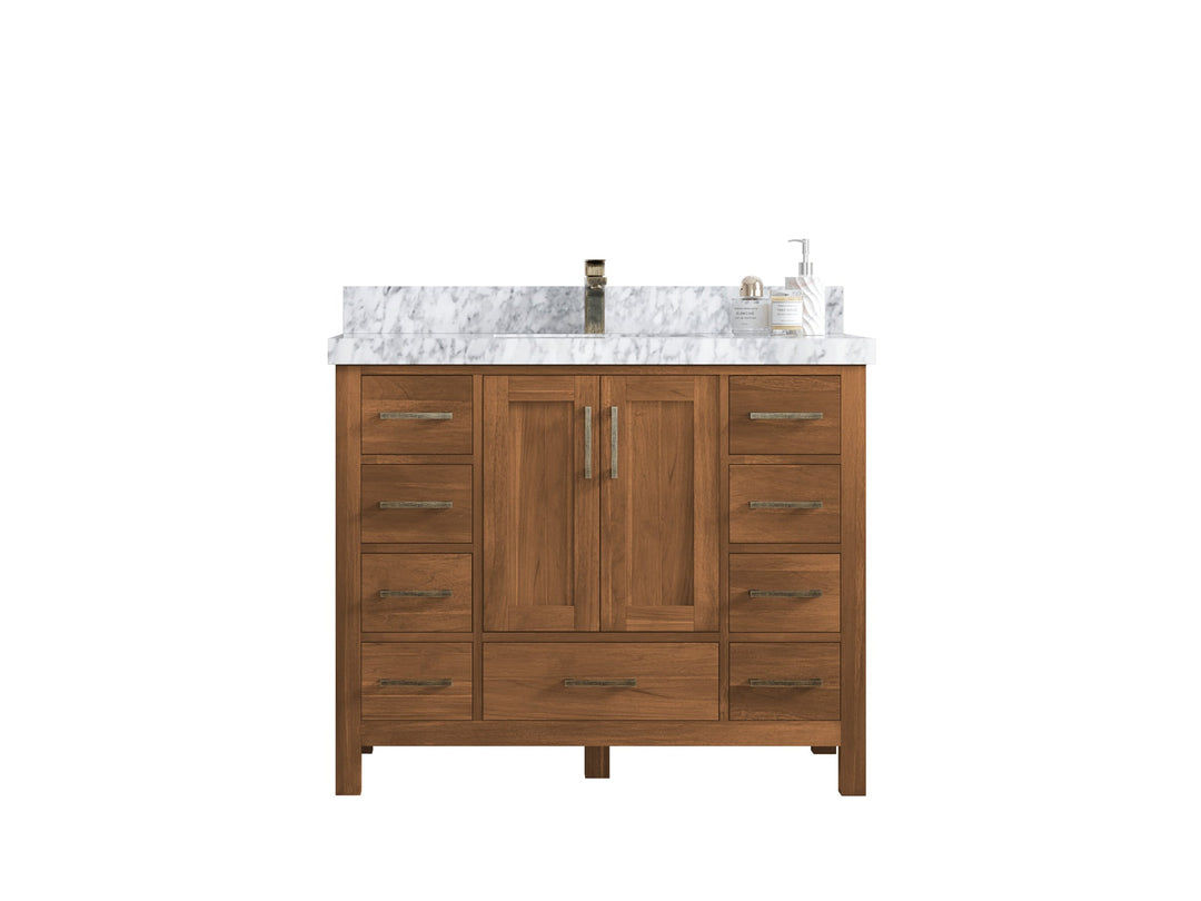 Malibu Teak Wood 42 in. W x 22 in. D Single Sink Bathroom Vanity - Willow Bath and Vanity