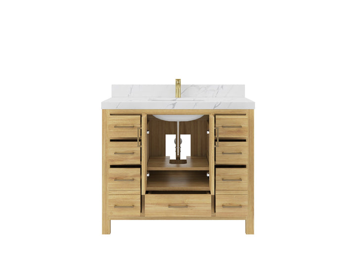 Malibu Teak Wood 42 in. W x 22 in. D Single Sink Bathroom Vanity - photo 5