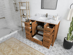 Malibu Teak Wood 42 in. W x 22 in. D Single Sink Bathroom Vanity - photo 4