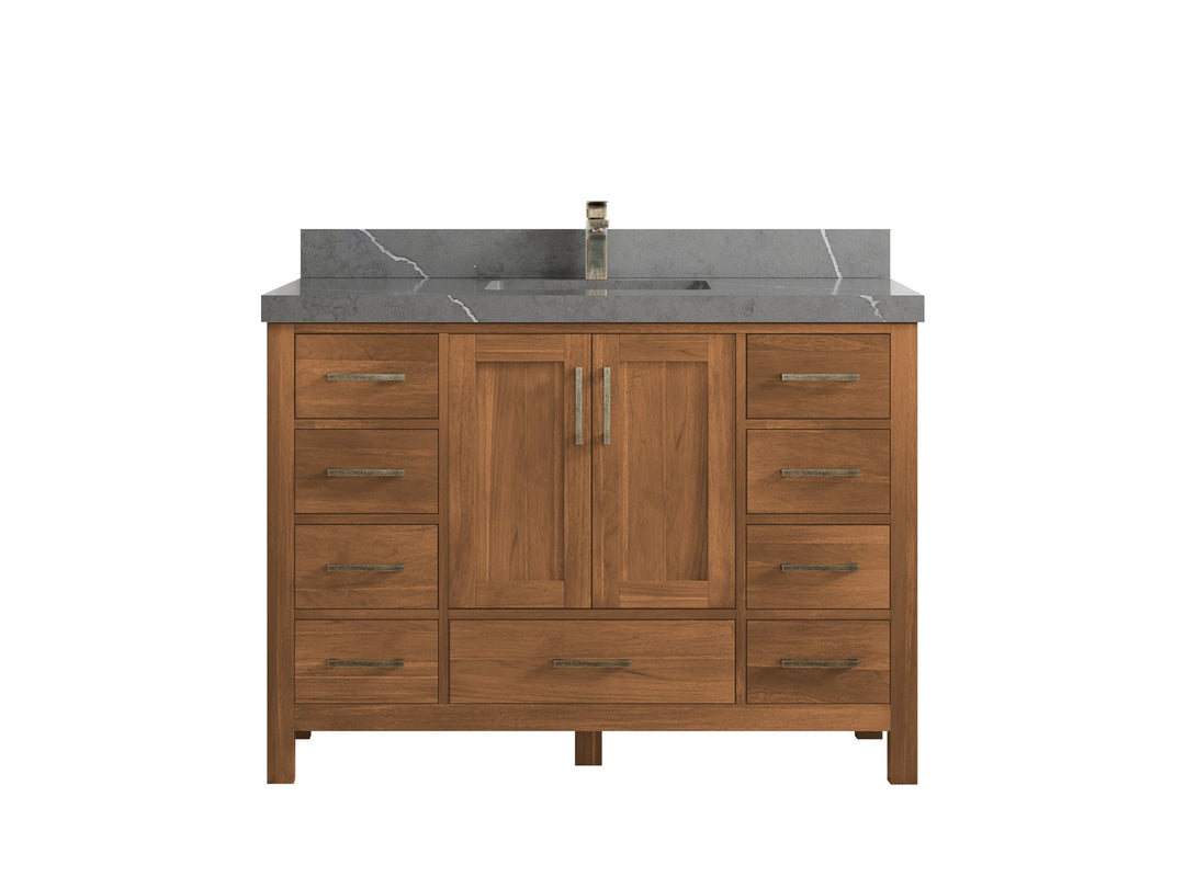 Malibu Teak Wood 48 in. W x 22 in. D Single Sink Bathroom Vanity - Willow Bath and Vanity