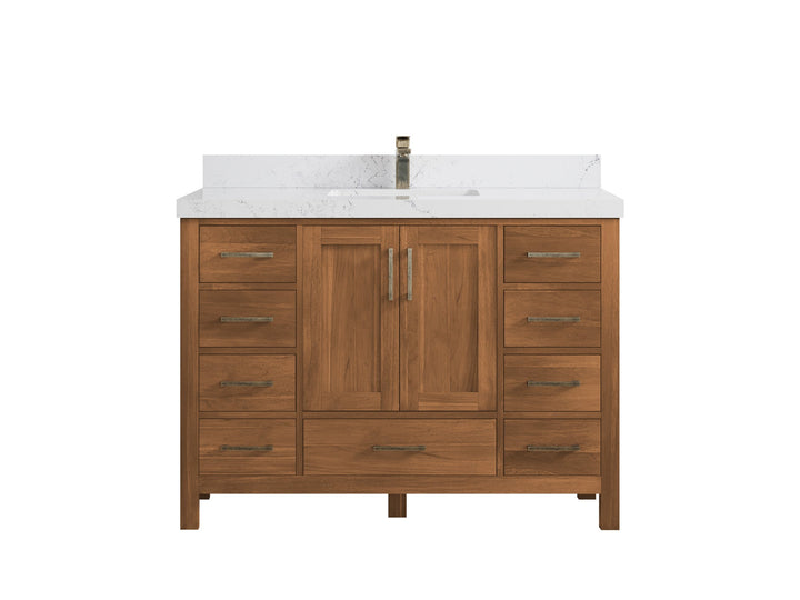 Malibu Teak Wood 48 in. W x 22 in. D Single Sink Bathroom Vanity - photo 23