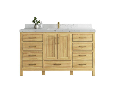 Malibu Teak Wood 60 in. W x 22 in. D Single Sink Bathroom Vanity - Willow Bath and Vanity