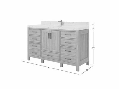 Malibu Teak Wood 60 in. W x 22 in. D Single Sink Bathroom Vanity - Willow Bath and Vanity