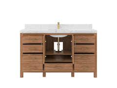 Malibu Teak Wood 60 in. W x 22 in. D Single Sink Bathroom Vanity - photo 5