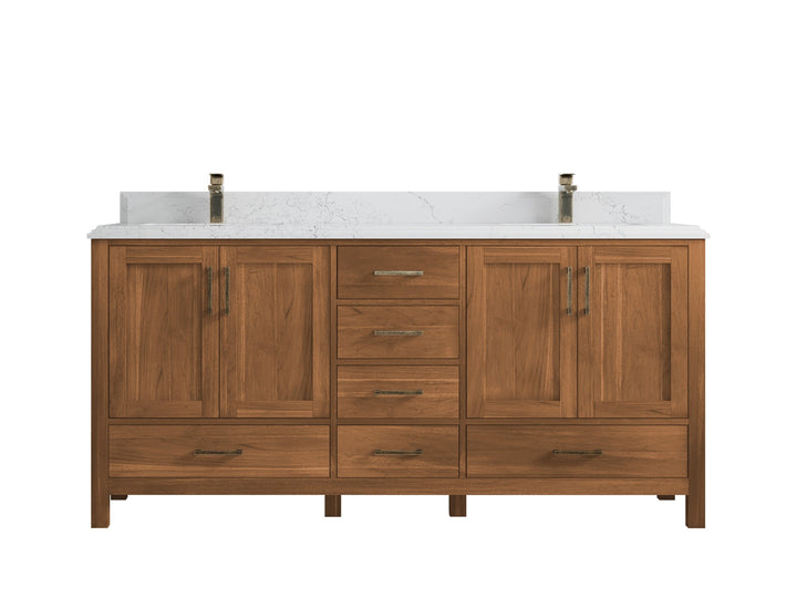 Malibu Teak Wood 72 in. W x 22 in. D Double Sink Bathroom Vanity - photo 27