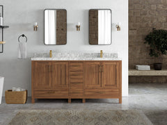 Malibu Teak Wood 72 in. W x 22 in. D Double Sink Bathroom Vanity - photo 24