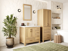 Malibu White Oak 36 in. W x 22 in. D Center Sink Bathroom Vanity - photo 2