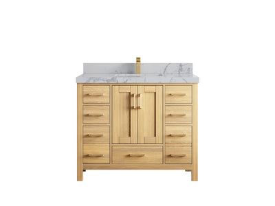 Malibu White Oak 42 in. W x 22 in. D Single Sink Bathroom Vanity - Willow Bath and Vanity