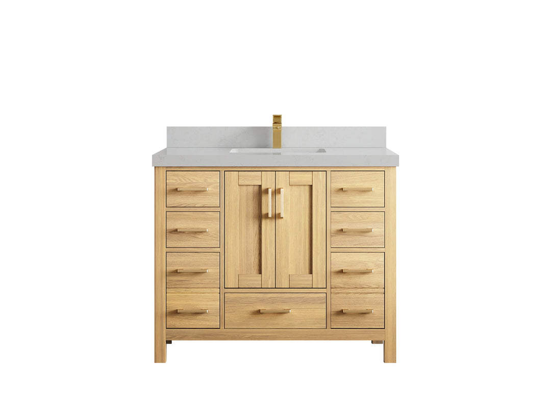 Malibu White Oak 42 in. W x 22 in. D Single Sink Bathroom Vanity - Willow Bath and Vanity