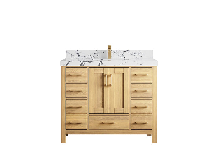 Malibu White Oak 42 in. W x 22 in. D Single Sink Bathroom Vanity - photo 46