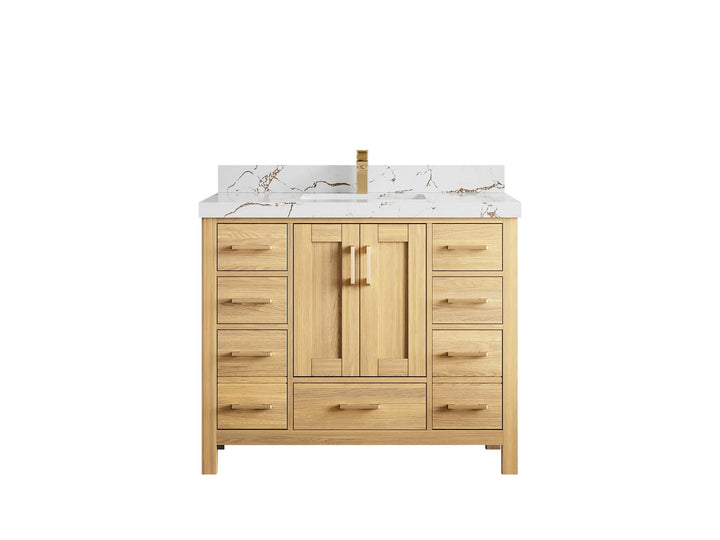 Malibu White Oak 42 in. W x 22 in. D Single Sink Bathroom Vanity - photo 42