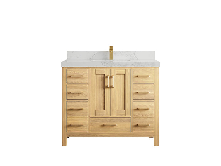 Malibu White Oak 42 in. W x 22 in. D Single Sink Bathroom Vanity - photo 24