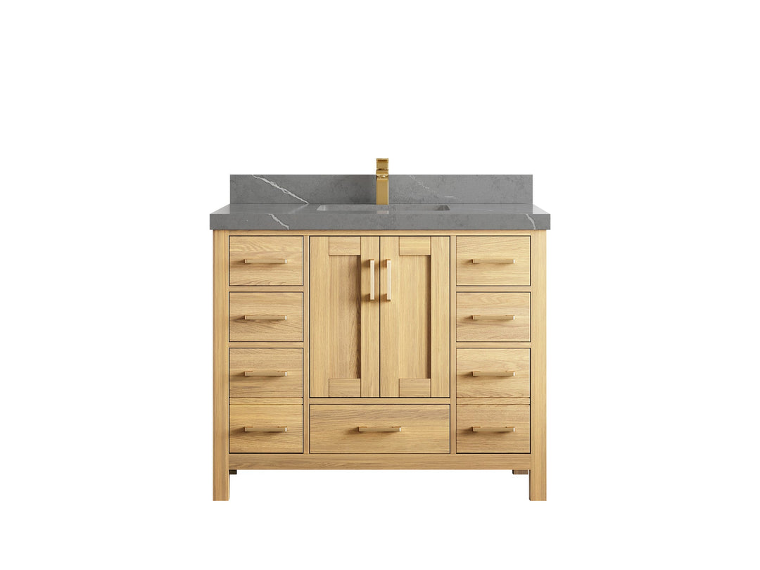 Malibu White Oak 42 in. W x 22 in. D Single Sink Bathroom Vanity - Willow Bath and Vanity
