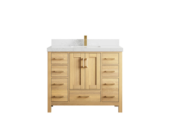 Malibu White Oak 42 in. W x 22 in. D Single Sink Bathroom Vanity - photo 36