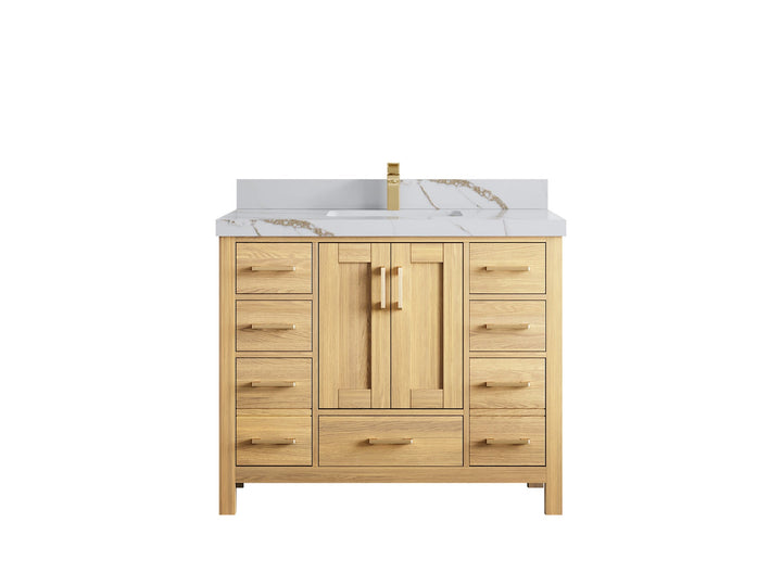 Malibu White Oak 42 in. W x 22 in. D Single Sink Bathroom Vanity - photo 20