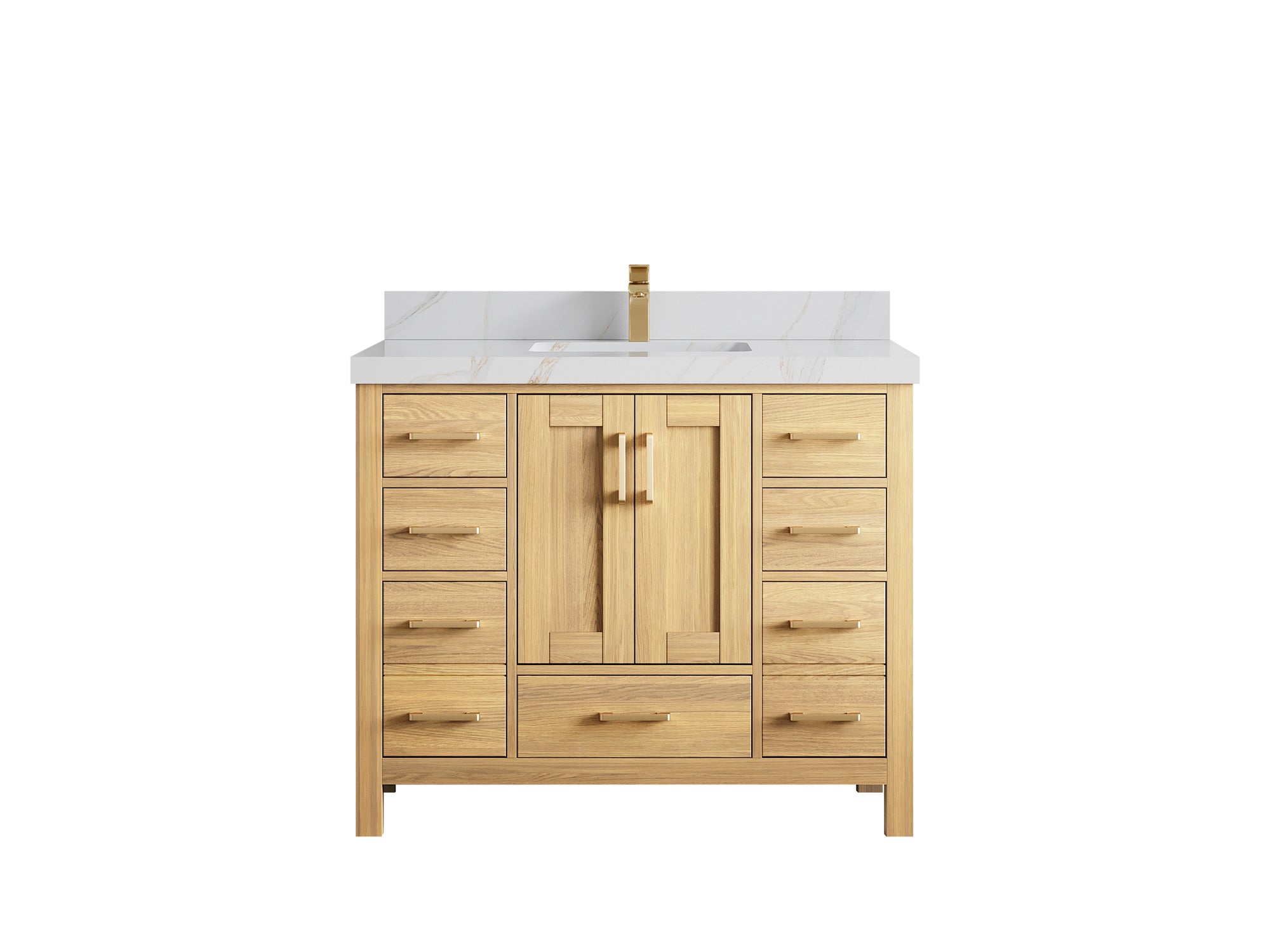 Malibu White Oak 42 in. W x 22 in. D Single Sink Bathroom Vanity - Willow Bath and Vanity