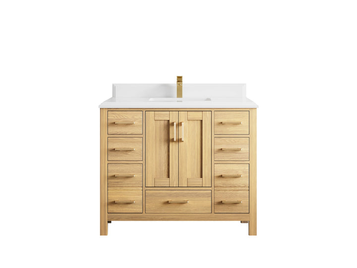 Malibu White Oak 42 in. W x 22 in. D Single Sink Bathroom Vanity - photo 34