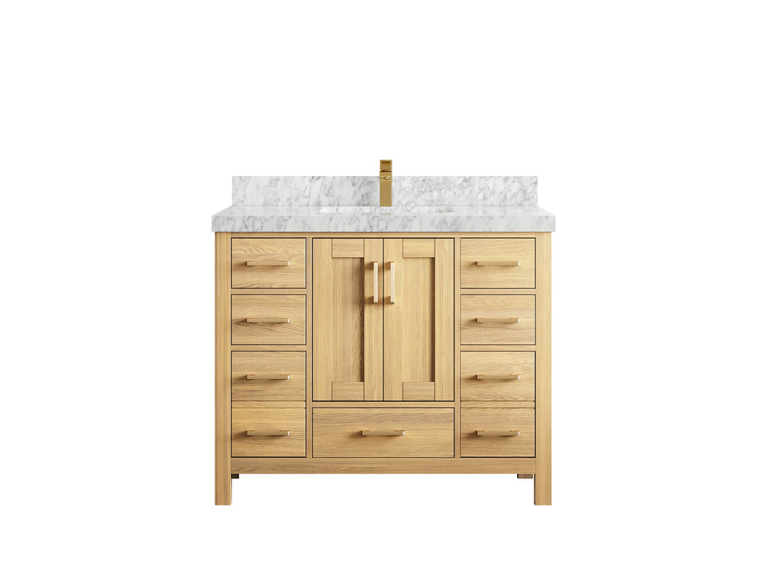 Malibu White Oak 42 in. W x 22 in. D Single Sink Bathroom Vanity - Willow Bath and Vanity