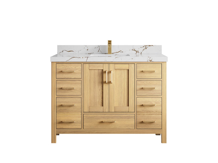 Malibu White Oak 48 in. W x 22 in. D Single Sink Bathroom Vanity - photo 50