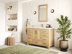 Malibu White Oak 48 in. W x 22 in. D Single Sink Bathroom Vanity - photo 2