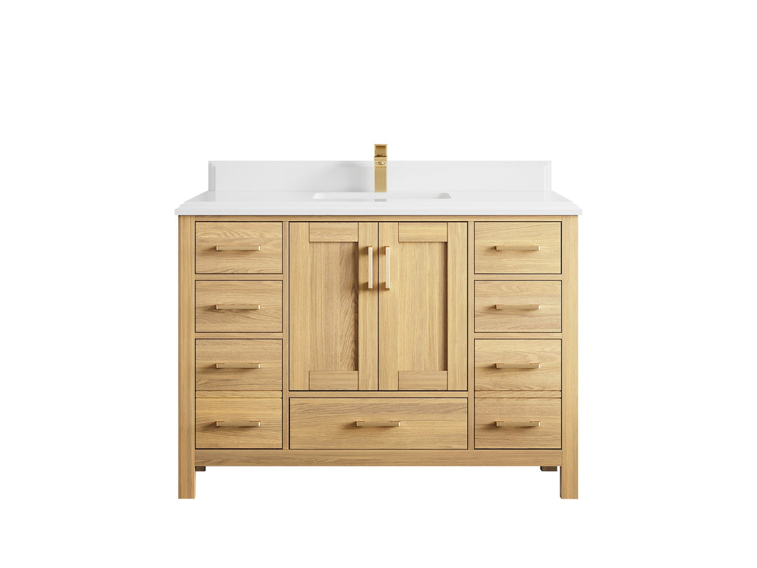 Malibu White Oak 48 in. W x 22 in. D Single Sink Bathroom Vanity - Willow Bath and Vanity